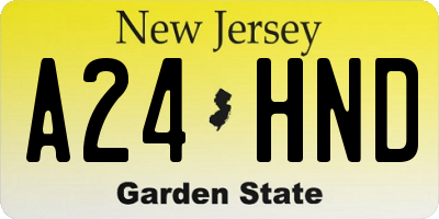 NJ license plate A24HND