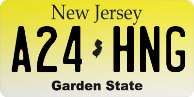 NJ license plate A24HNG