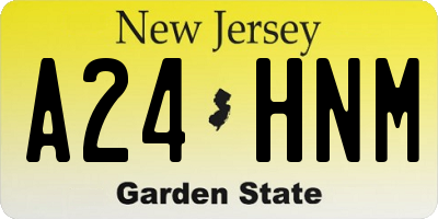 NJ license plate A24HNM