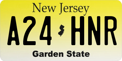 NJ license plate A24HNR