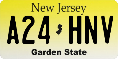 NJ license plate A24HNV