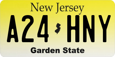 NJ license plate A24HNY