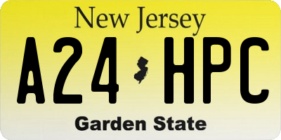 NJ license plate A24HPC