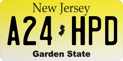 NJ license plate A24HPD