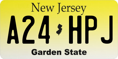 NJ license plate A24HPJ