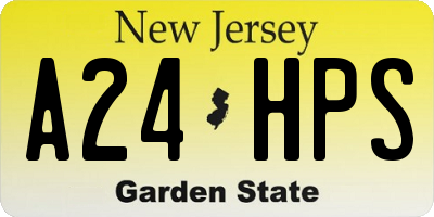 NJ license plate A24HPS