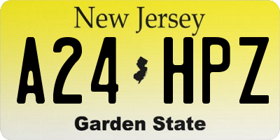 NJ license plate A24HPZ