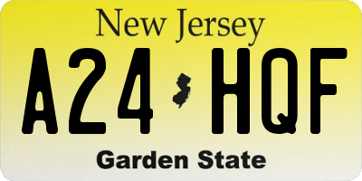 NJ license plate A24HQF