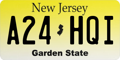 NJ license plate A24HQI