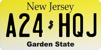 NJ license plate A24HQJ