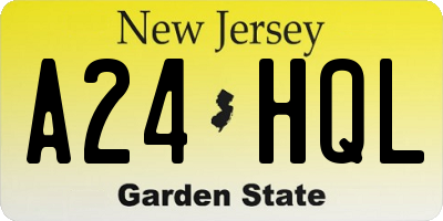NJ license plate A24HQL