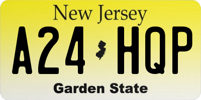 NJ license plate A24HQP