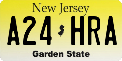 NJ license plate A24HRA