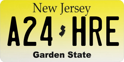 NJ license plate A24HRE