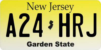 NJ license plate A24HRJ