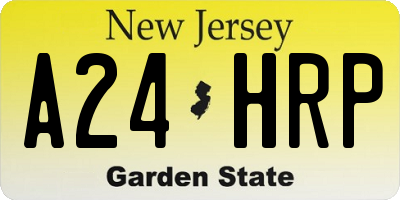 NJ license plate A24HRP