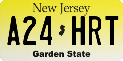 NJ license plate A24HRT