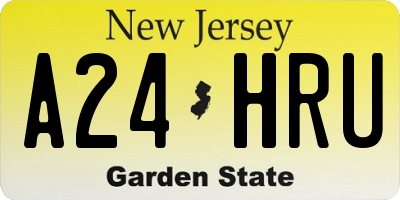 NJ license plate A24HRU
