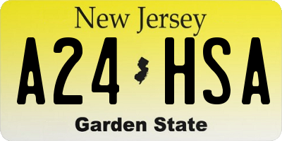 NJ license plate A24HSA