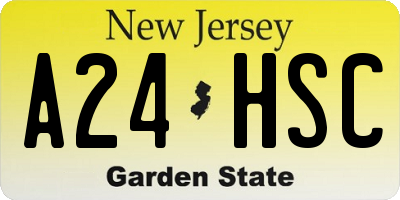 NJ license plate A24HSC