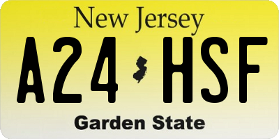 NJ license plate A24HSF