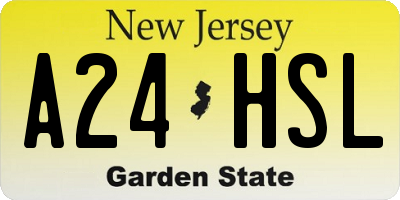 NJ license plate A24HSL
