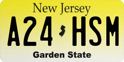 NJ license plate A24HSM