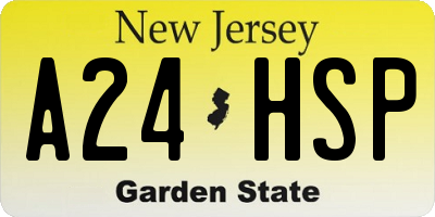 NJ license plate A24HSP