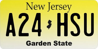 NJ license plate A24HSU