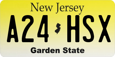 NJ license plate A24HSX