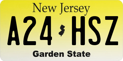 NJ license plate A24HSZ