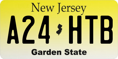NJ license plate A24HTB