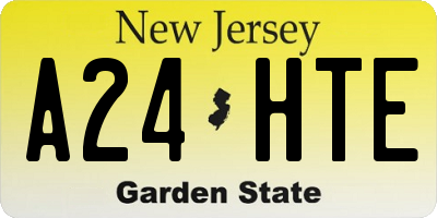 NJ license plate A24HTE
