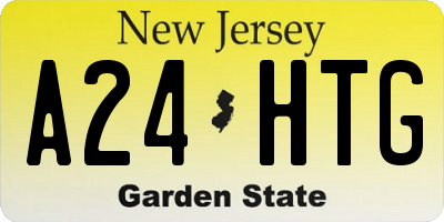 NJ license plate A24HTG