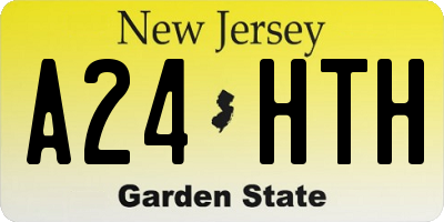 NJ license plate A24HTH