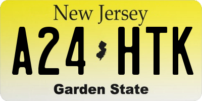 NJ license plate A24HTK