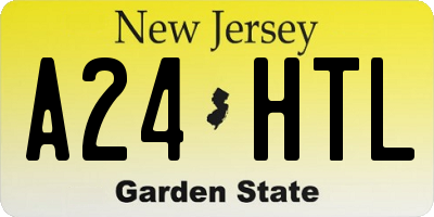 NJ license plate A24HTL