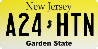 NJ license plate A24HTN