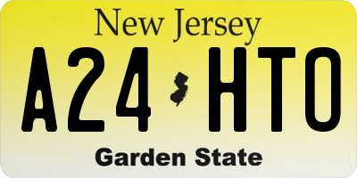 NJ license plate A24HTO
