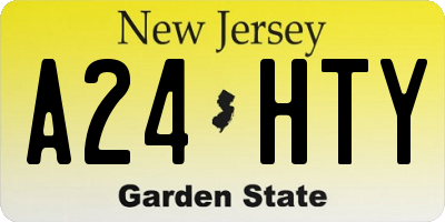 NJ license plate A24HTY