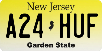 NJ license plate A24HUF