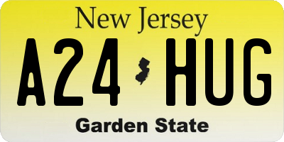 NJ license plate A24HUG