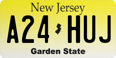 NJ license plate A24HUJ