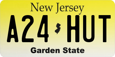 NJ license plate A24HUT