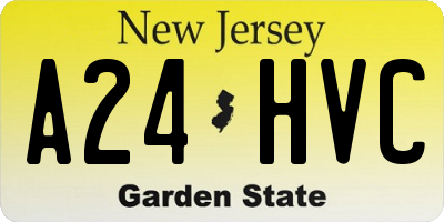 NJ license plate A24HVC
