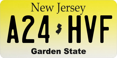 NJ license plate A24HVF