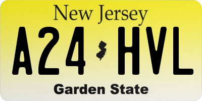 NJ license plate A24HVL