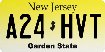 NJ license plate A24HVT