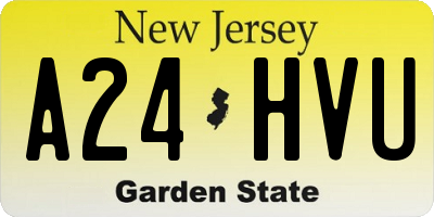 NJ license plate A24HVU