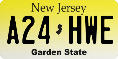 NJ license plate A24HWE